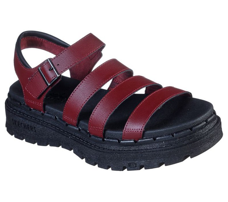 Skechers Dam Vinröda Sandaler - Jammers - Poppin' - Sverige (VEHWJ-5324)